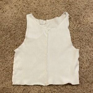 american eagle crop top with two different fabrics